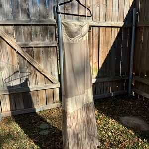 Massimo Beige Strapless Dress